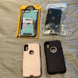 iphone cases / 1- 6,7,8+, 1 -Xs otter, 1 otter 8+pink & 1 black belt case